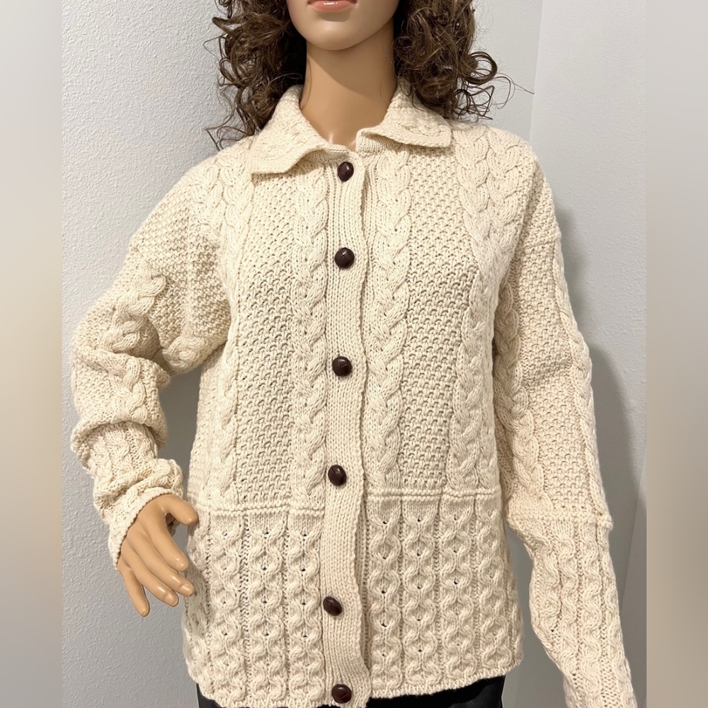 Peregrine 100% Wool Cardigan Sweater Made In England NWT